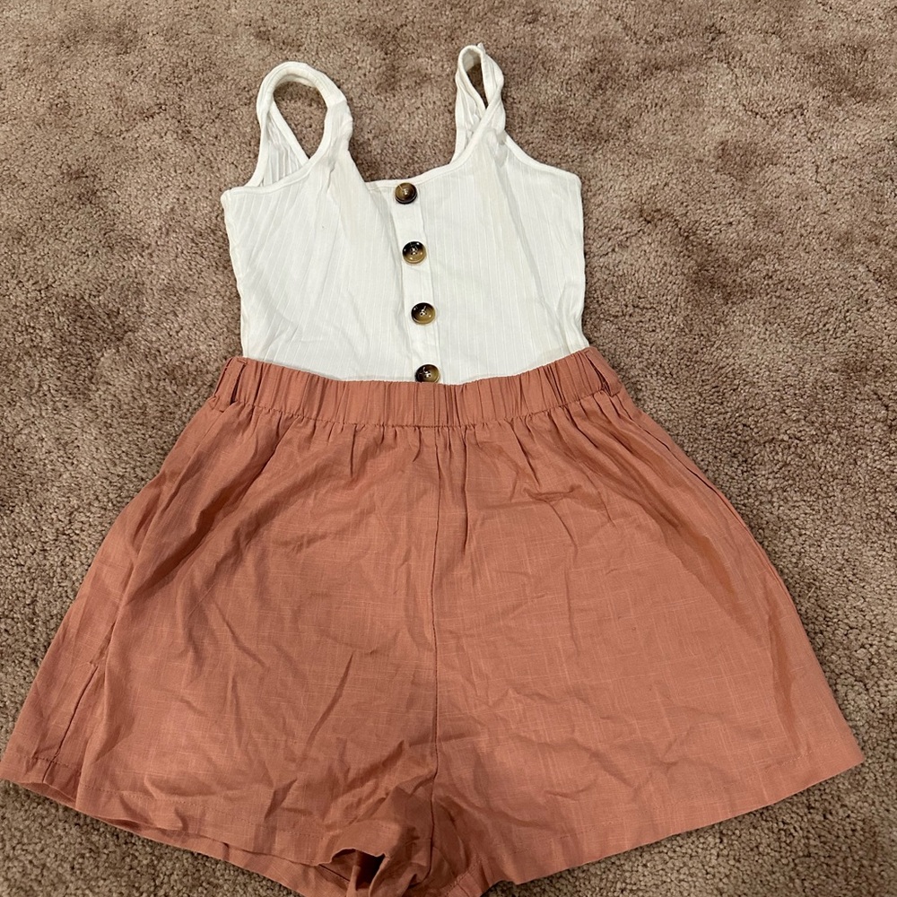 White and Pink Romper